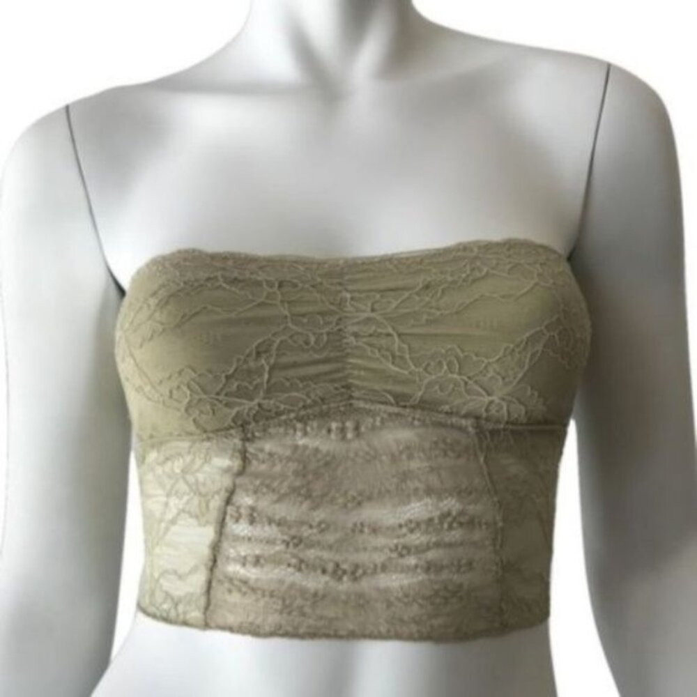 Free People Lace Champagne Bandeau Strapless